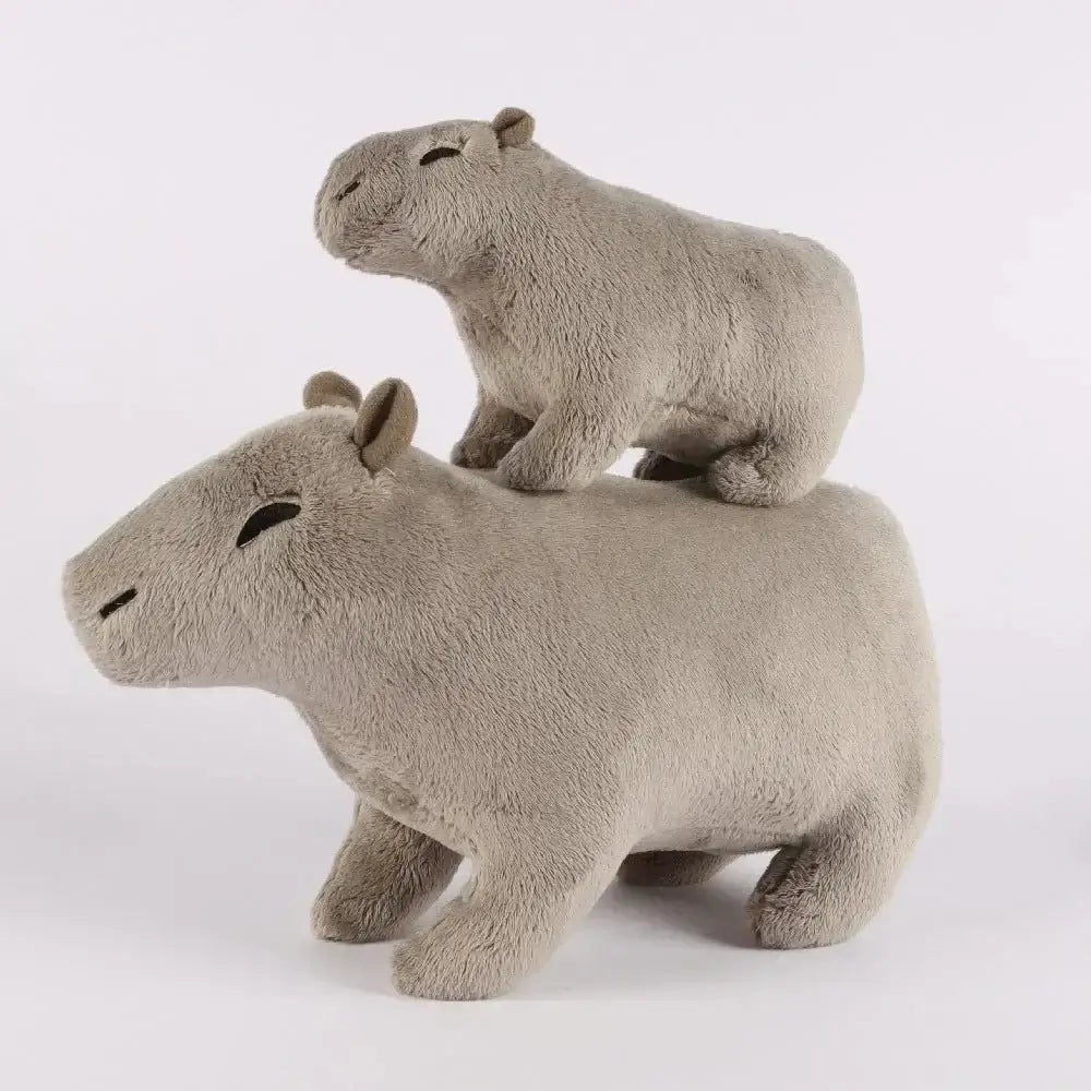 Capybara plush toy featuring a mother and baby capybara plush dolls stacked together in a soft and cuddly design.