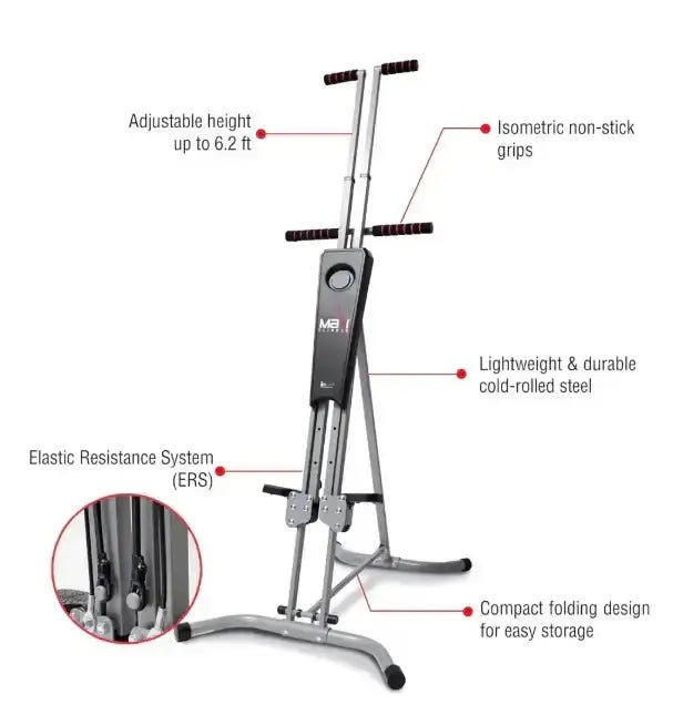 Cardio Machine Boost Your Heart Health and Burn Calories Efficiently with adjustable height and isometric grips.
