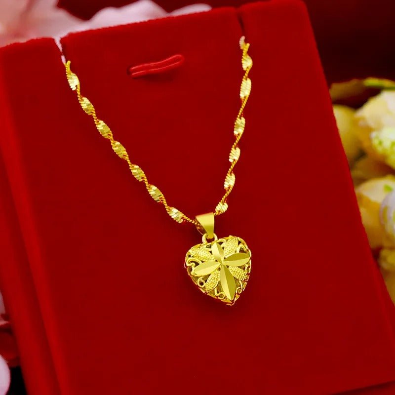 Heart Shaped Necklace The Forever Heart Locket displayed on a velvet box, showcasing its elegant design.